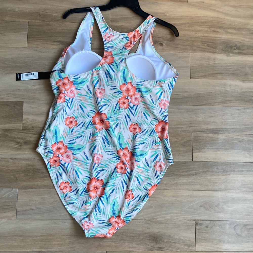 Nicole Miller One piece racerback Swimsuit Bellini blossom floral printed 3X - Picture 14 of 17